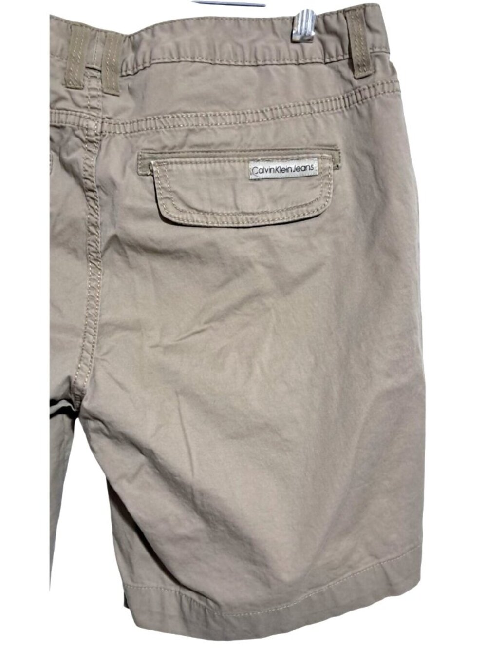 Calvin Klein Khaki Bermuda Shorts Womens Size 10 Cotton Blend Casual Stretch Com - Picture 8 of 9